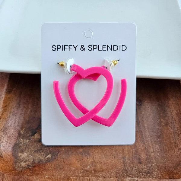 Heart Hoops - Hot Pink - Ash Boutique
