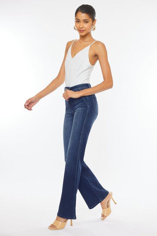 Kan Can High Rise Slim Flare Jean - Ash Boutique