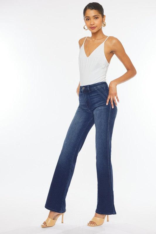 Kan Can High Rise Slim Flare Jean - Ash Boutique