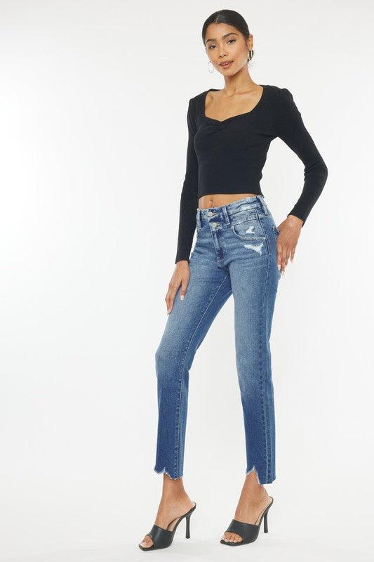 Kan Can High Rise Slim Straight - Ash Boutique