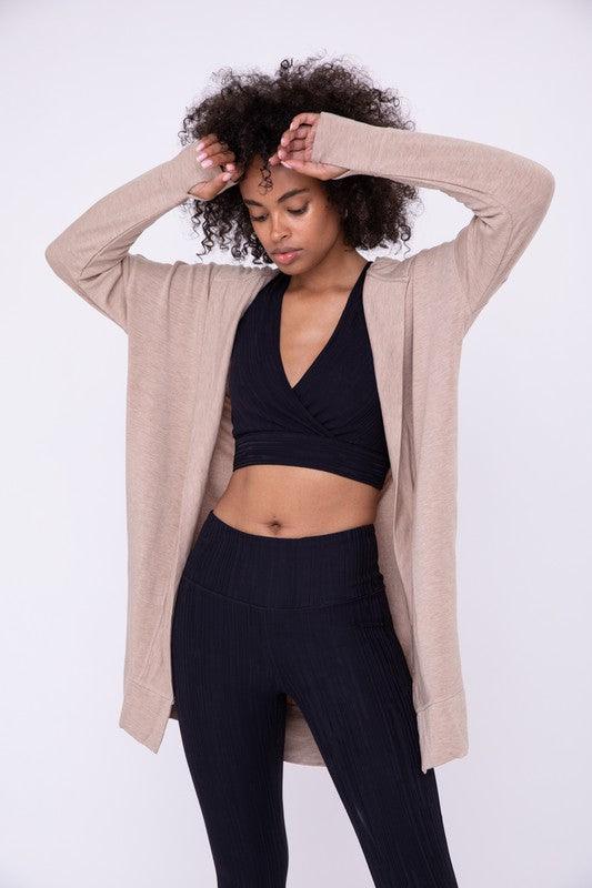 Longline Hooded Cardigan with Pockets - Ash Boutique