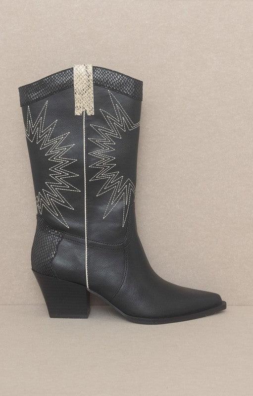 Oasis Society Halle - Paneled Cowboy Boots - Ash Boutique