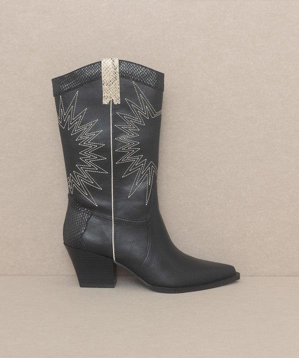 Oasis Society Halle - Paneled Cowboy Boots - Ash Boutique