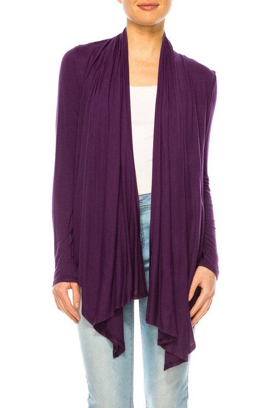 Solid, waist length cardigan in a relax fit - Ash Boutique