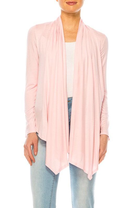 Solid, waist length cardigan in a relax fit - Ash Boutique
