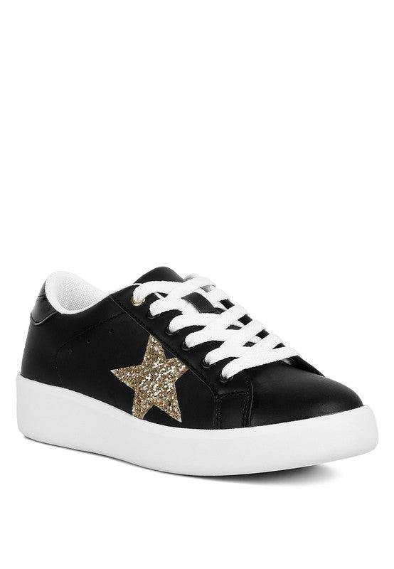 Starry Glitter Star Detail Sneakers - Ash Boutique