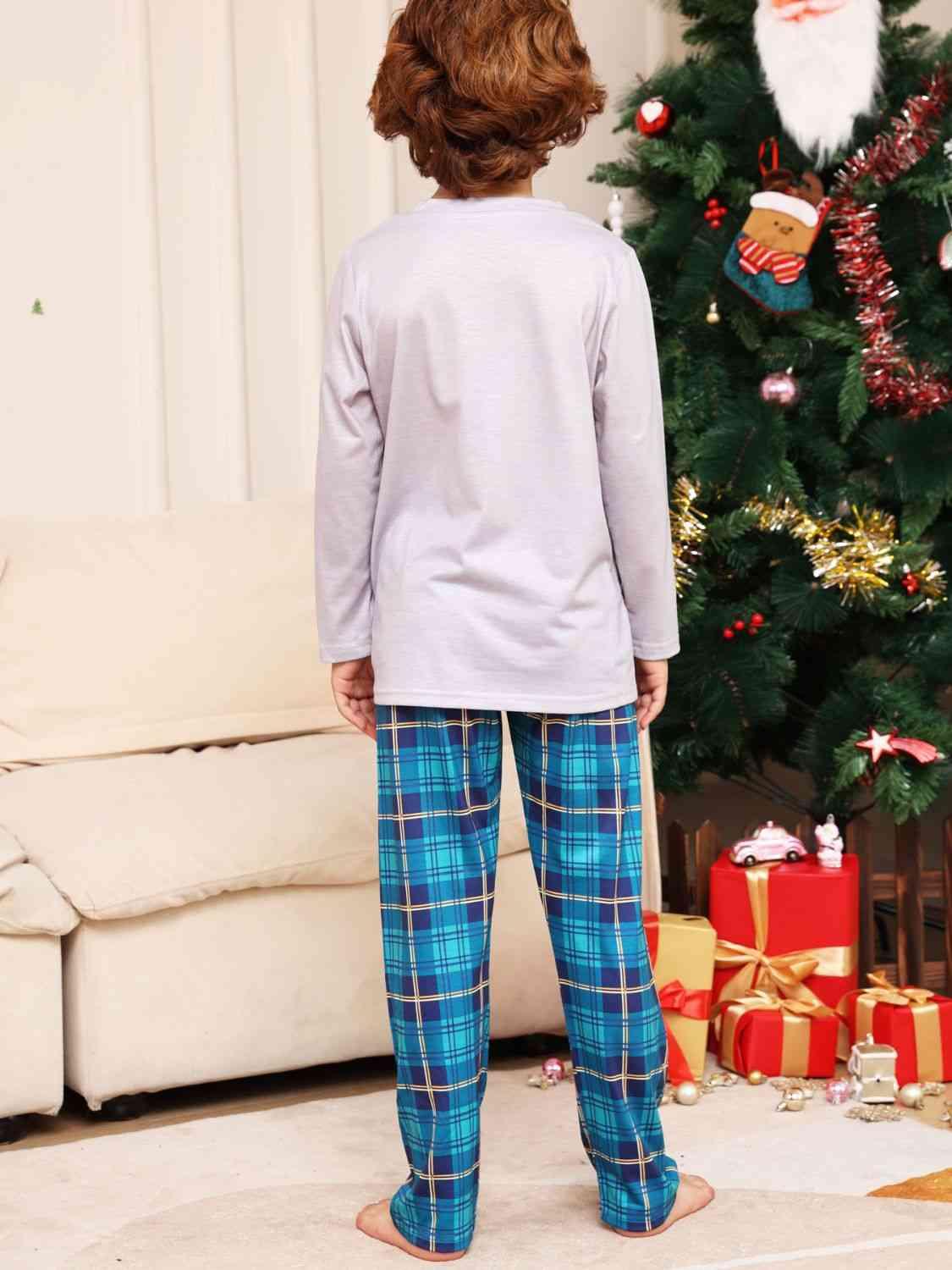 Rudolph Graphic Long Sleeve Top and Plaid Pants Set - Ash Boutique