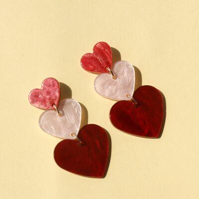 Acrylic Heart Dangle Earrings - Ash Boutique