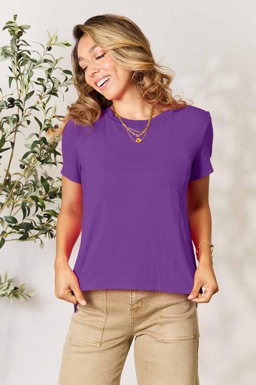 Basic Bae Full Size Round Neck Short Sleeve T-Shirt - Ash Boutique