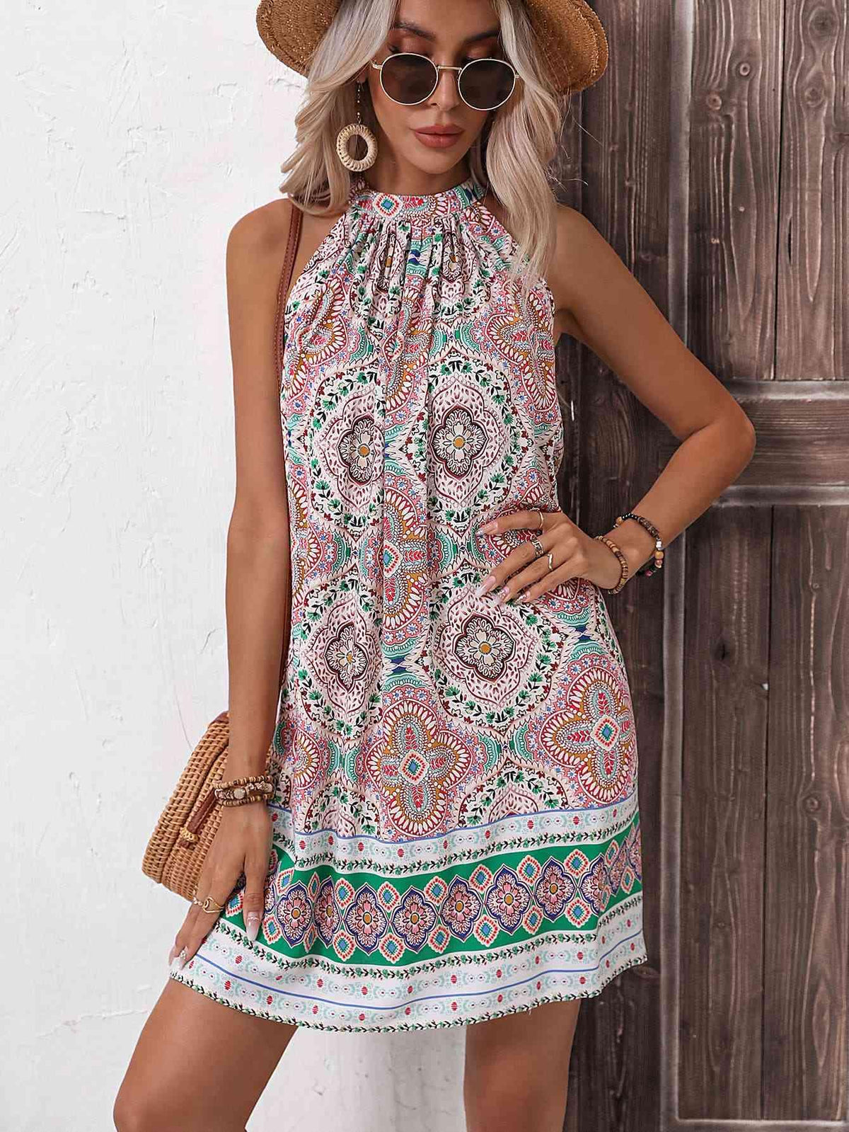 Bohemian Grecian Sleeveless Mini Dress - Ash Boutique