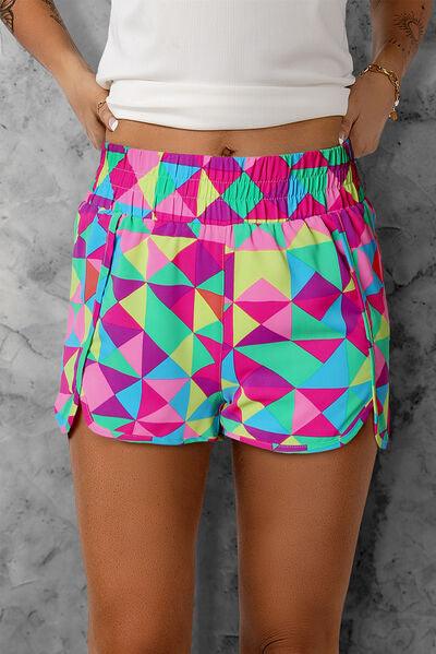 Color Block Elastic Waist Shorts - Ash Boutique