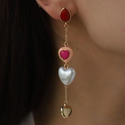Heart Alloy Dangle Earrings - Ash Boutique