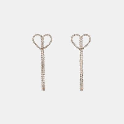 Heart Shape Gold-Plated Alloy Earrings - Ash Boutique