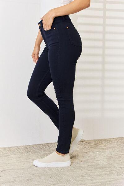 Judy Blue Full Size Garment Dyed Tummy Control Skinny Jeans - Ash Boutique
