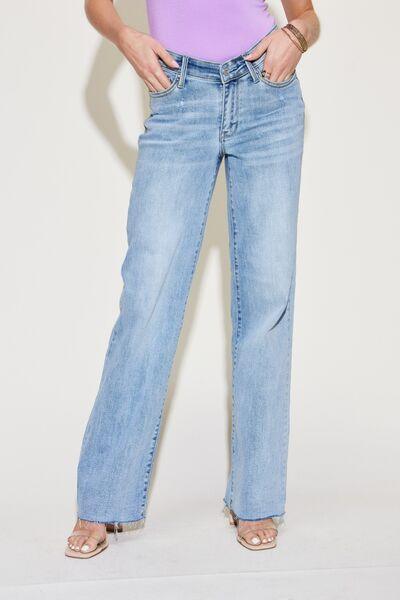 Judy Blue Full Size V Front Waistband Straight Jeans - Ash Boutique