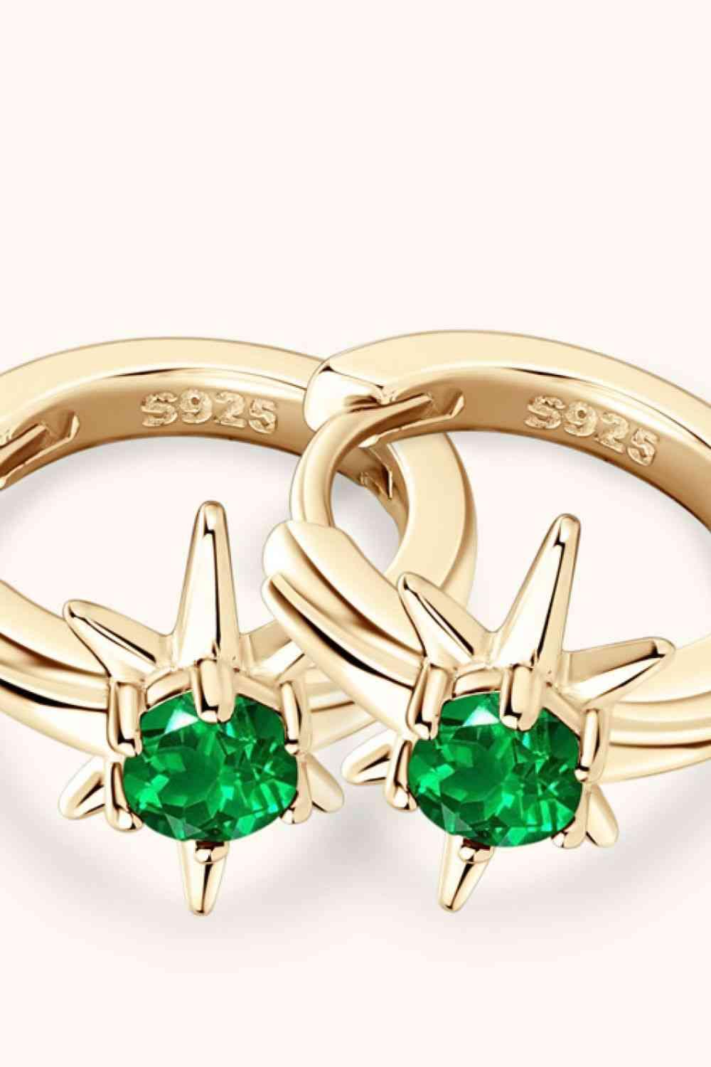 Lab-Grown Emerald Huggie Earrings - Ash Boutique
