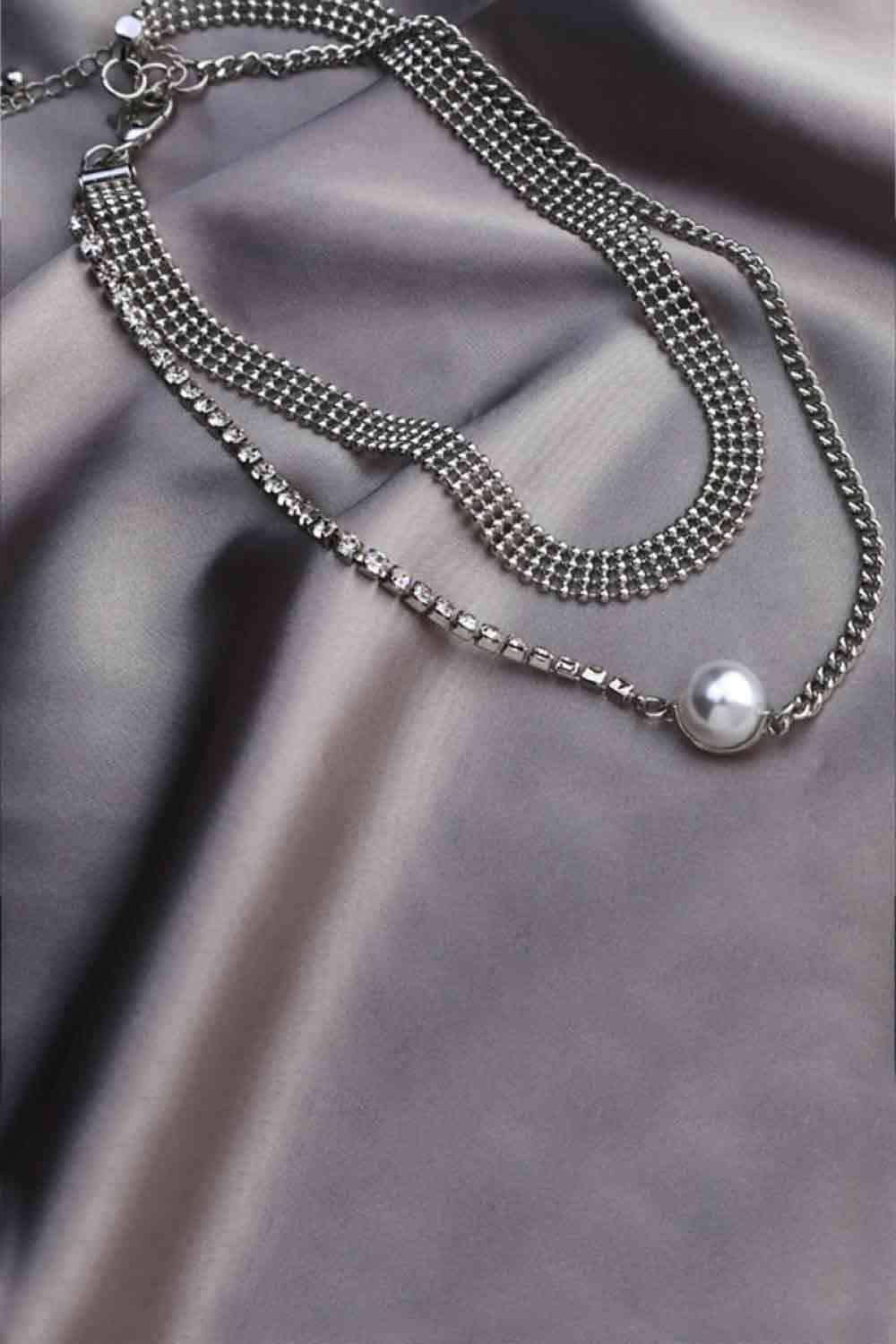 Layered Pearl Copper Necklace - Ash Boutique