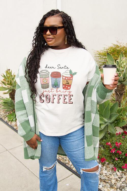 Simply Love Full Size COFFEE Graphic Short Sleeve T-Shirt - Ash Boutique