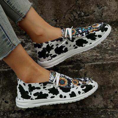 Sunflower Pattern Flat Loafers - Ash Boutique