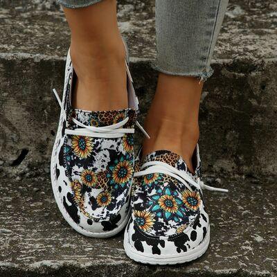 Sunflower Pattern Flat Loafers - Ash Boutique