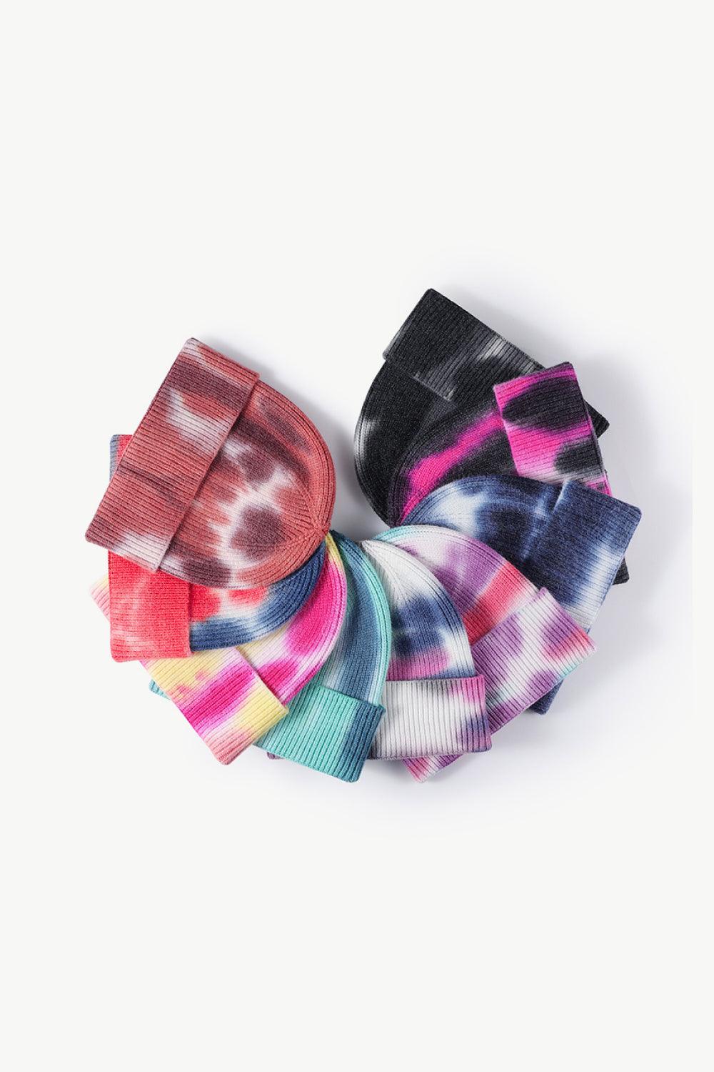 Tie-Dye Cuffed Knit Beanie - Ash Boutique