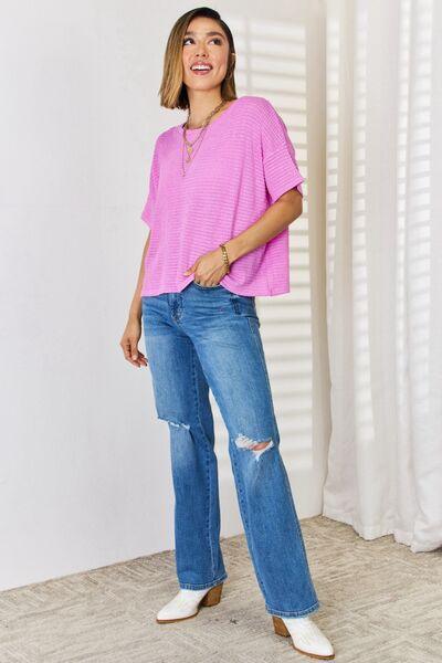 Zenana Full Size Round Neck Short Sleeve T-Shirt - Ash Boutique
